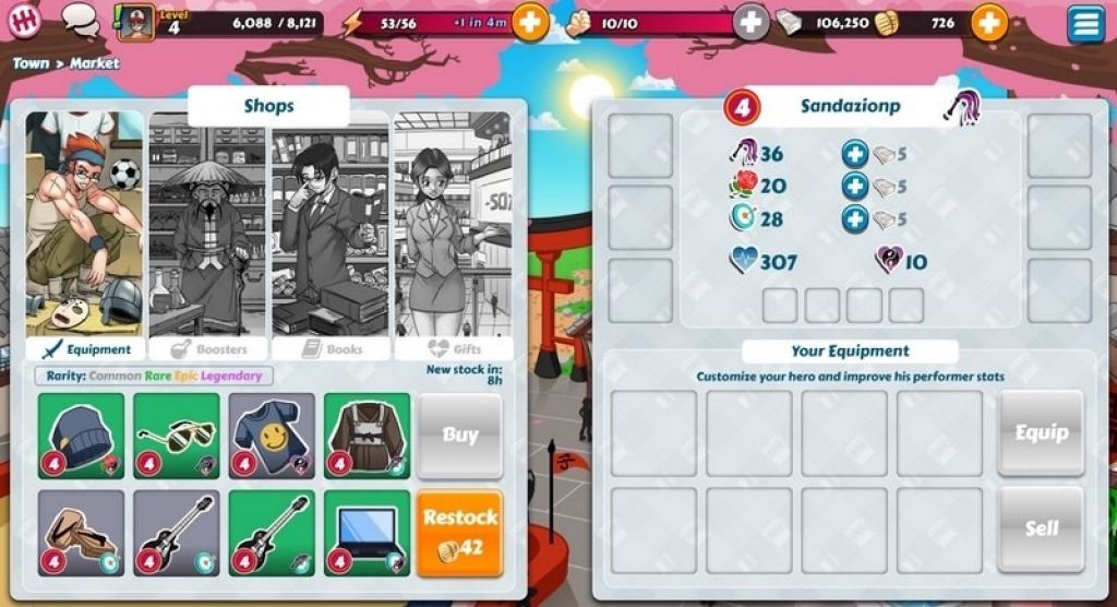 hentai heroes interface